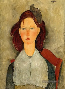  sitzt Galerie - junges Mädchen 1918 Amedeo Modigliani sitzt